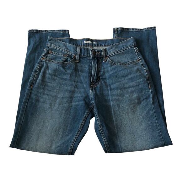Old Navy Mens Size 28 Straight Leg Built In Flex Denim Blue Jeans Inseam 29 inch - Picture 3 of 8